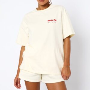 Era 8 White Fox Oversized Tee Cherry Cream