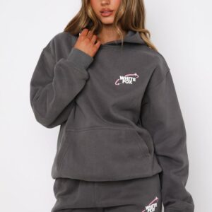 Always A Risk White Fox Oversized Hoodie Volcanic