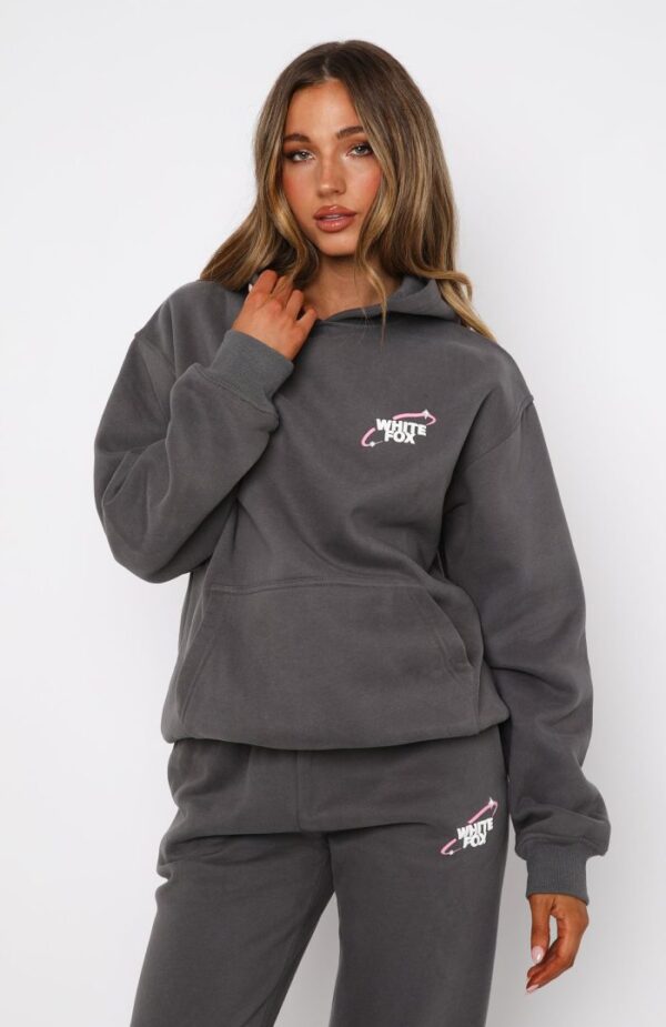Always A Risk White Fox Oversized Hoodie Volcanic