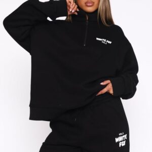 Offstage White Fox Zip Front Sweater Monochrome