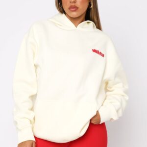 Best Of My Life White Fox Oversized Hoodie Cream