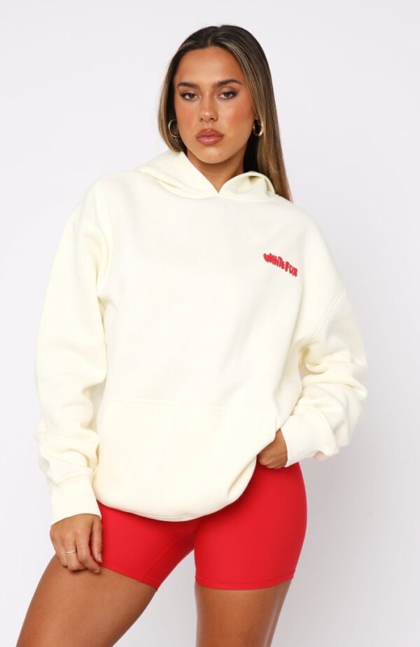 Best Of My Life White Fox Oversized Hoodie Cream