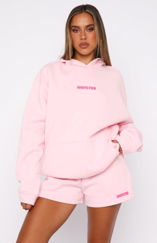 White Fox Oversized Hoodie Pink Sugar