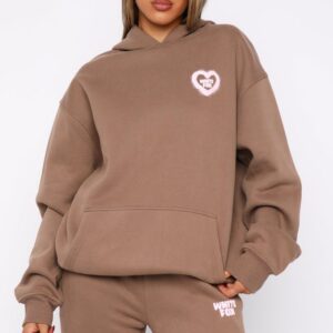 White Fox Oversized Hoodie Cinnamon Bun