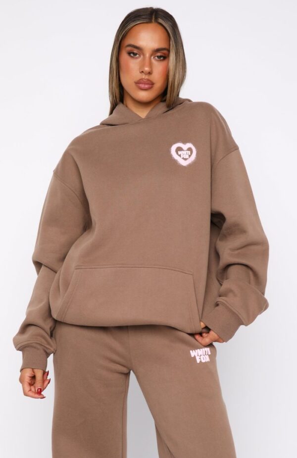 White Fox Oversized Hoodie Cinnamon Bun