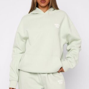 White Fox It Real Oversized Hoodie Iced Matcha