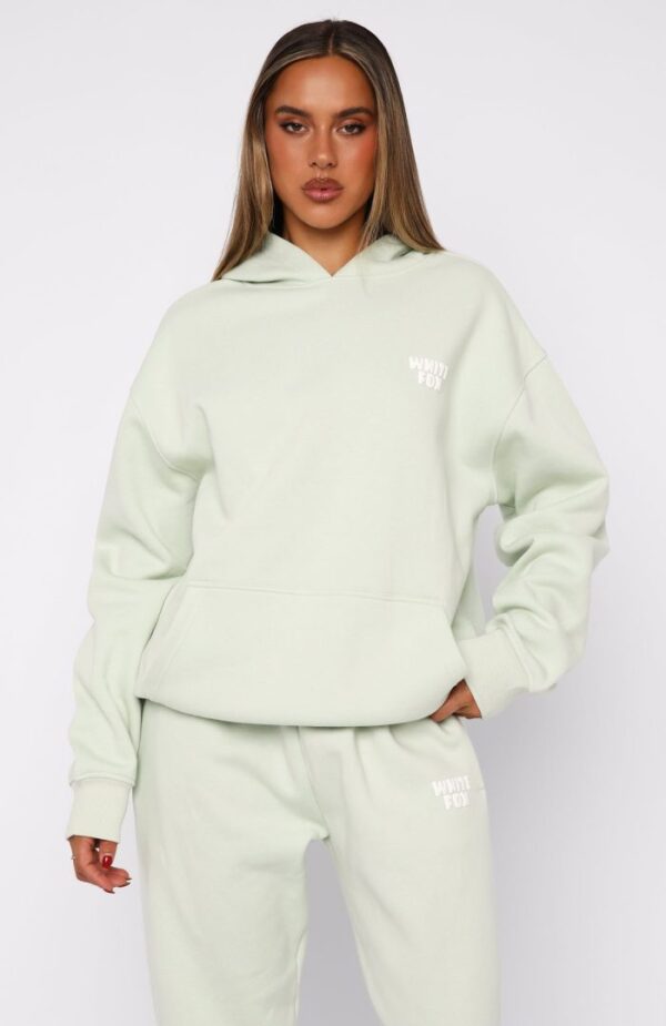 White Fox It Real Oversized Hoodie Iced Matcha