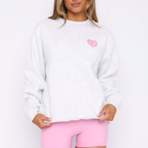 White Fox Oversized Sweater Grey Marle