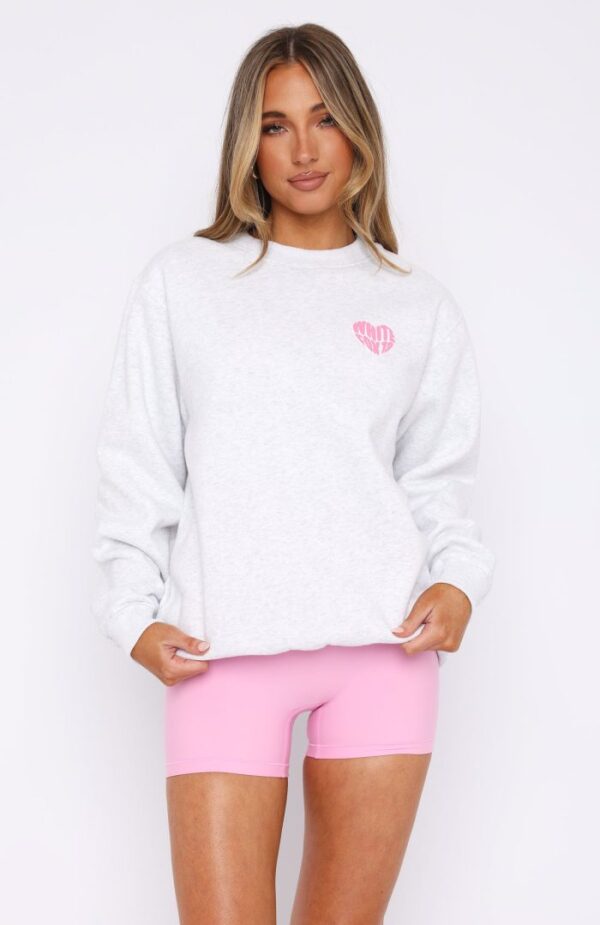 White Fox Oversized Sweater Grey Marle