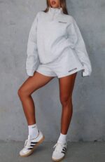 Core Classic Lounge White Fox Shorts Dark Grey Marle