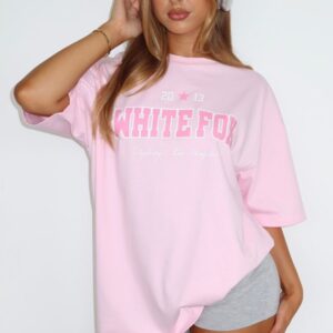Gave You My Time Oversized Tee Pink