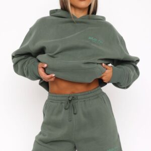 Dark Green Lounge White Fox Shorts Leisure Edition