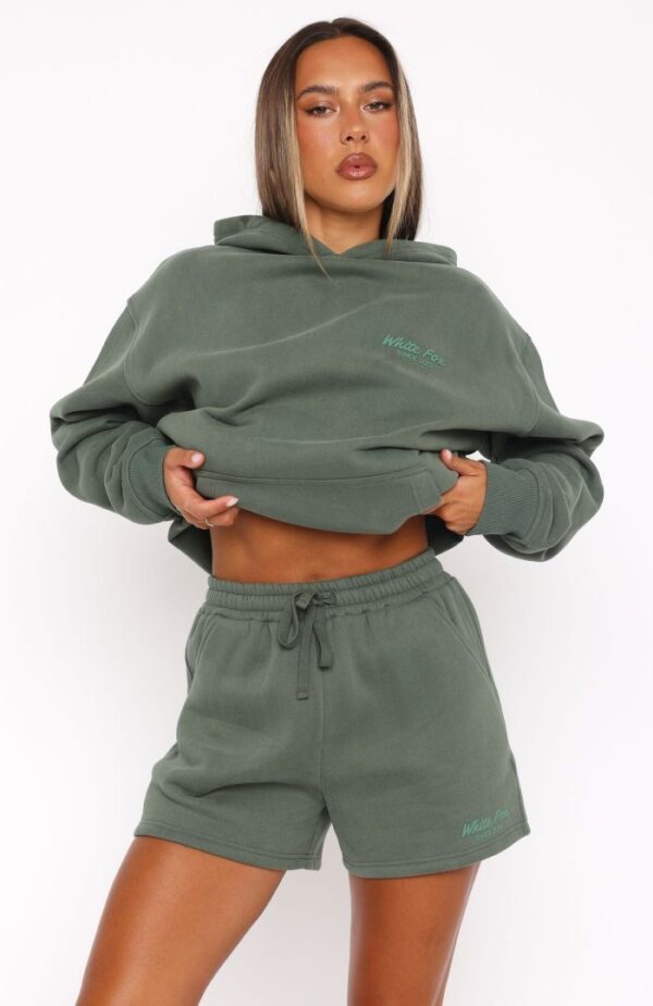 Dark Green Lounge White Fox Shorts Leisure Edition