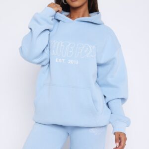 Missed Flights Oversized Hoodie Soft Blue