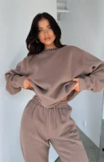 Put It On Repeat Oversized Tracksuit Mocha