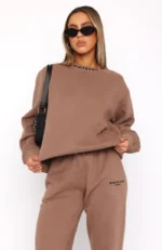 Put It On Repeat Oversized Tracksuit Mocha