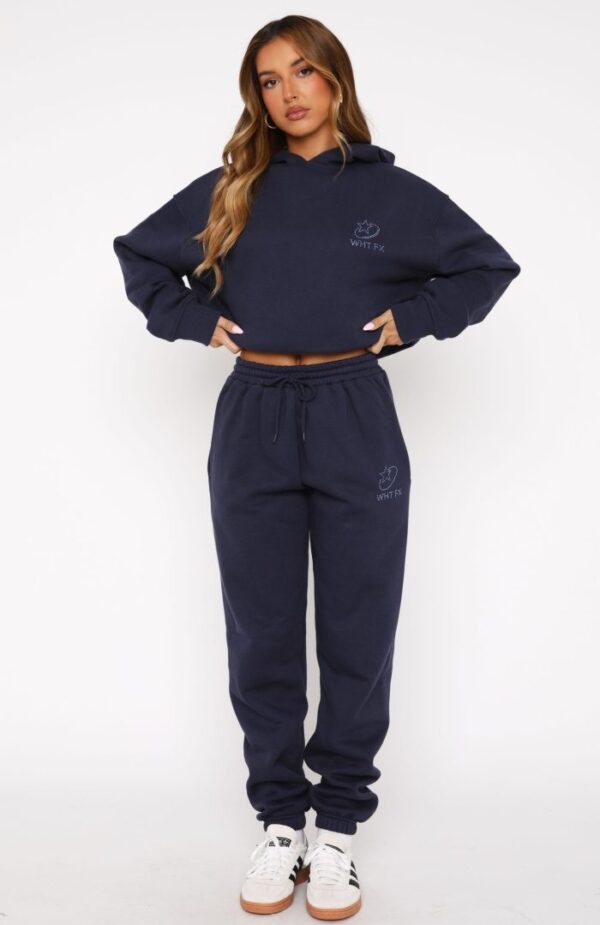 Always Shining White Fox Sweatpants Navy