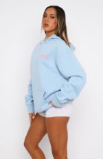 With Love & Kisses Oversized Hoodie Baby Blue