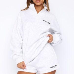 Lounge White Fox Shorts Grey Marle