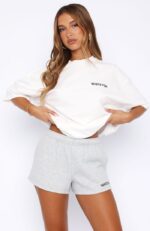 Core Classic Lounge White Fox Shorts Dark Grey Marle