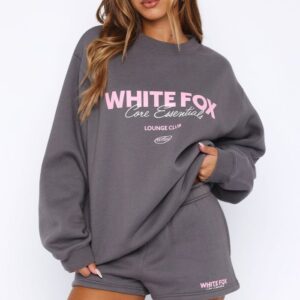 Core Essentials White Fox Oversized Sweatshirt Volcanic