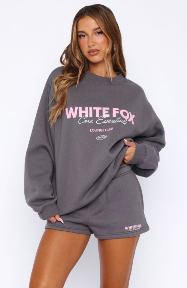 Core Essentials White Fox Oversized Sweatshirt Volcanic