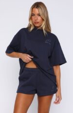 Always Shining White Fox Lounge Shorts Navy