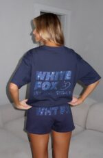 Always Shining White Fox Lounge Shorts Navy