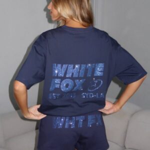 Always Shining White Fox Lounge Shorts Navy