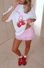Fell So Hard White Fox Oversized Tee White